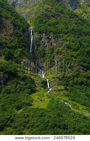 Crystal Water. Source Crystal Clear Water In Pristine Nature. Refreshment And Moisturize. Waterfall 