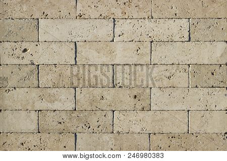Fragment Of A Wall Made Of Stone. Stone Wall.