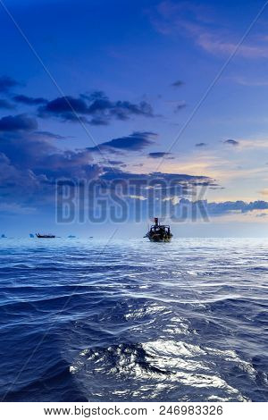 sunset on the Andaman sea , Krabi province, Thailand, Asia