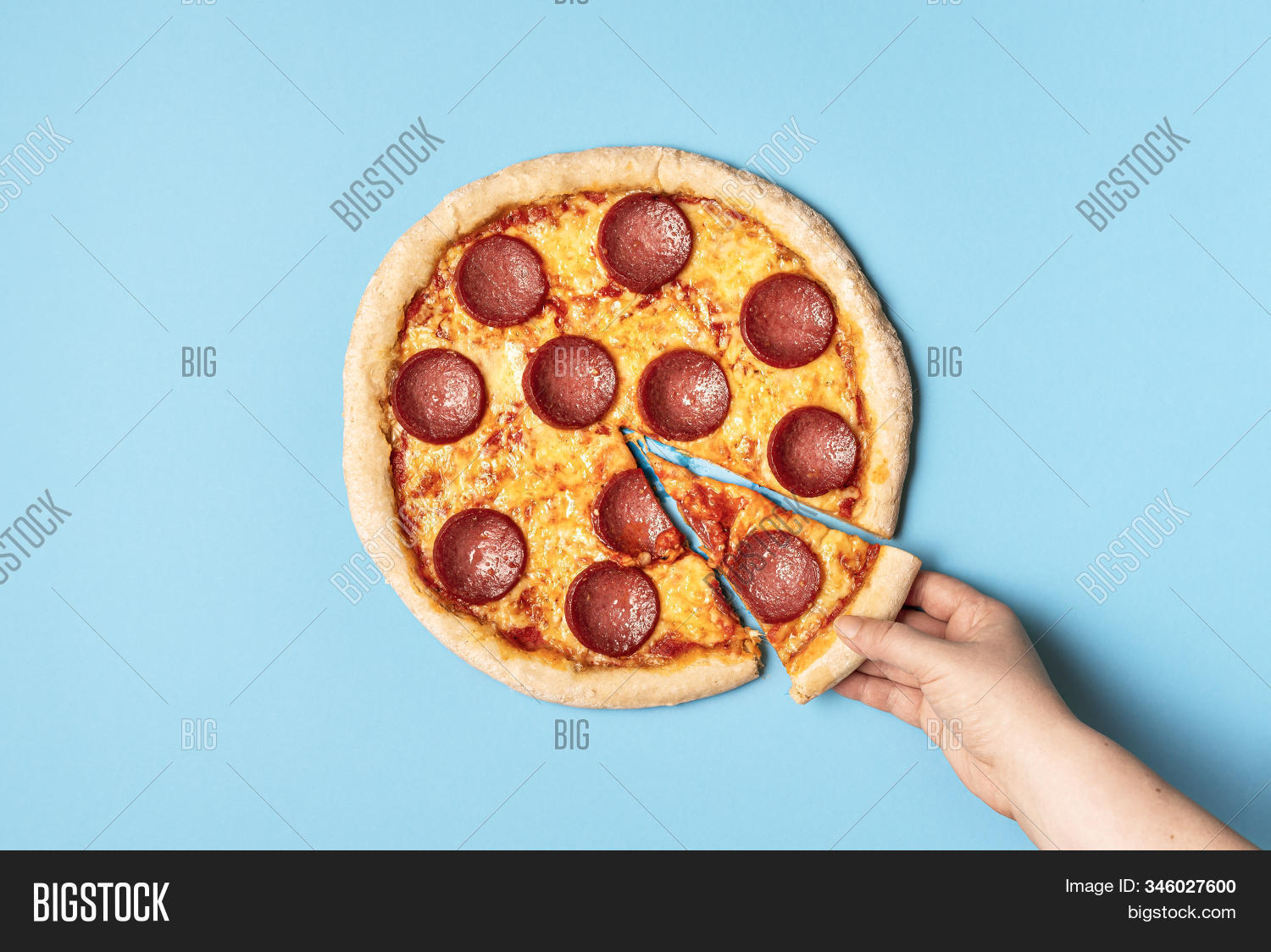 Woman Taking One Slice Image Photo Free Trial Bigstock