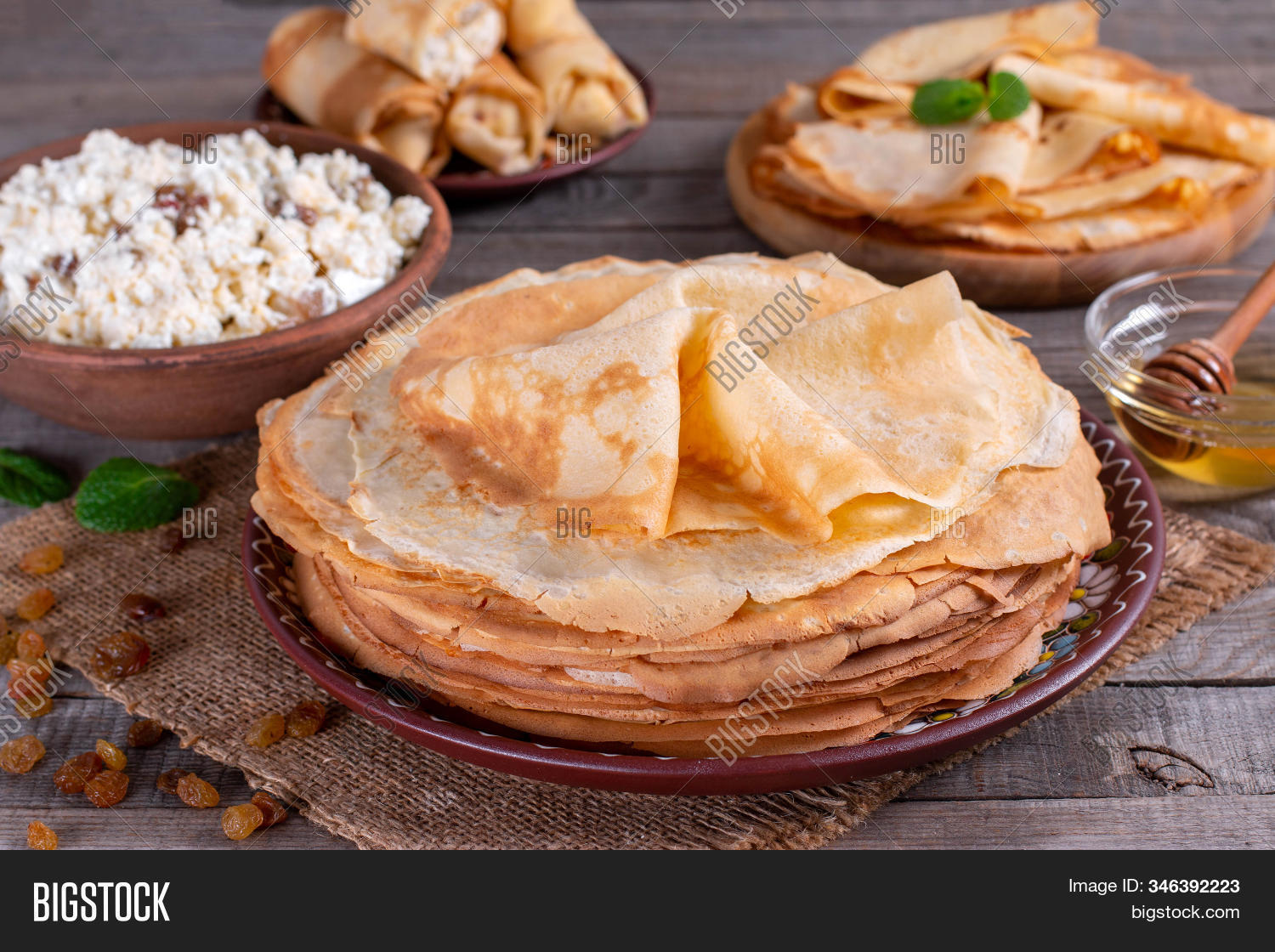 Pancakes Thin Russian Image Photo Free Trial Bigstock