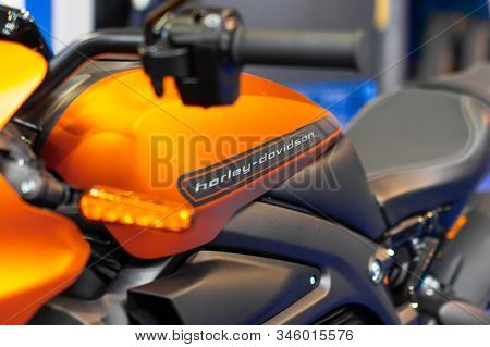 The First Harley Davidson Electric Motorcycle Livewire, Prague, Czechia, November 2019.