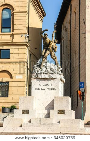 Monteforte Dalpone, Italy - Circa September 2018. War Memorial In Monteforte Dalpone.