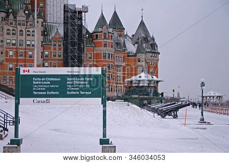 Dufferin Terrace With Saint Louis Fort And Chateaux In Quebec