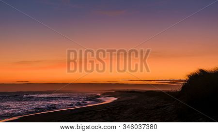 Sunset Surf On South Beach On Cape Cod