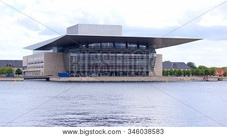Copenhagen, Denmark - Jul 06th, 2015: View Of The Modern Opera House Building Situated In The Danish