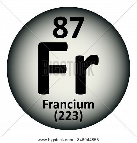 Periodic Table Element Francium Icon On White Background. Vector Illustration.