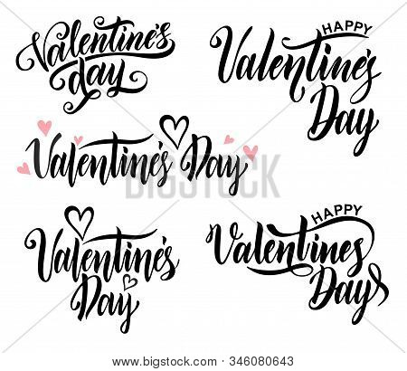 Happy Valentine S Day Ard. Typography Background Vector Illustration. Valentine Hand Lettering Text 