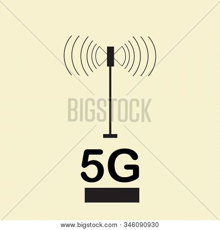 Vector Technology Icon Network Sign 5g. Illustration 5g Internet Symbol In Flat Line Minimalism Styl