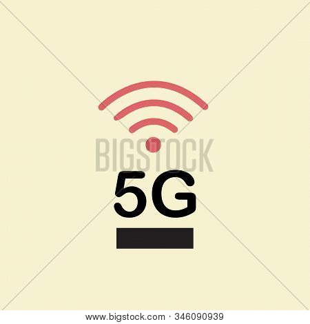 Vector Technology Icon Network Sign 5g. Illustration 5g Internet Symbol In Flat Line Minimalism Styl