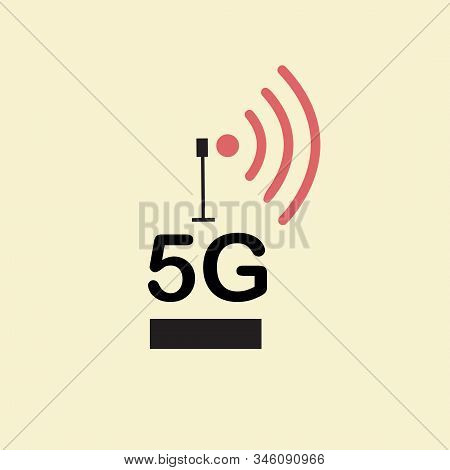 Vector Technology Icon Network Sign 5g. Illustration 5g Internet Symbol In Flat Line Minimalism Styl