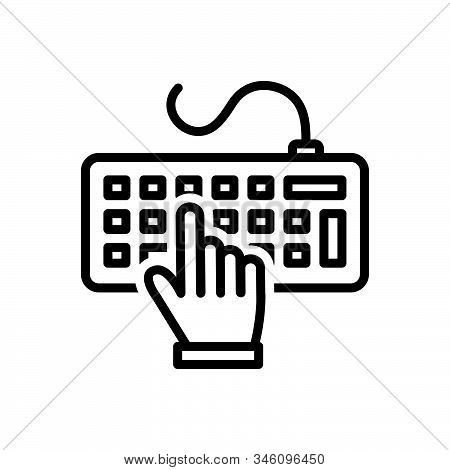 Black Line Icon For Keypress Button Keyboard Computer Hardware Technology Touch
