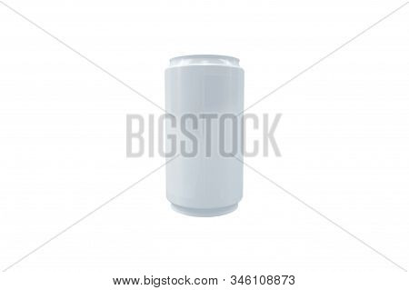 3d Can With Aluminium Material Isolated White Background
