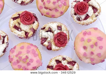 Muffin con Marchpane rosa
