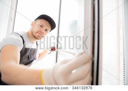 Master Worker Measures Upvc Window With Ruler, Installation Process