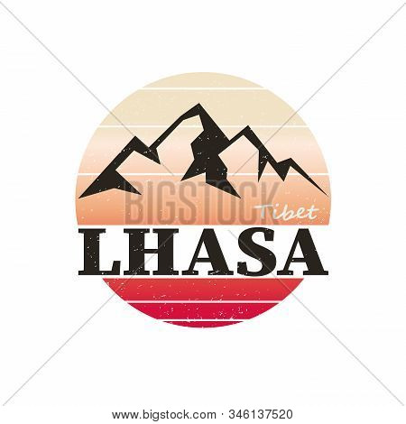 Round Lasha Tibet China Logo T-shirt Design Badge
