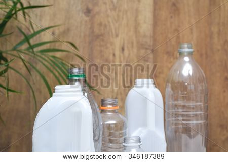 Plastic Recycling, Plastic Bottles And Containers From Household Waste To Recycle And Re Use