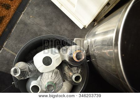 Plastic Recycling, Plastic Bottles And Containers From Household Waste To Recycle And Re Use