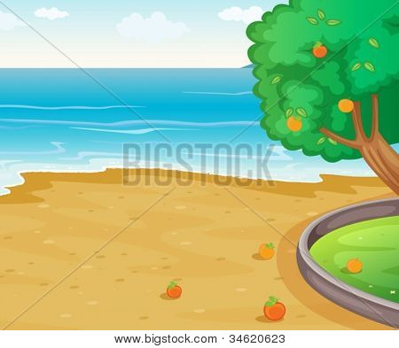 자연 현장 및 밤 하늘에 별 그림