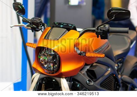 The First Harley Davidson Electric Motorcycle Livewire, Prague, Czechia, November 2019.