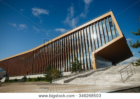 Innopolis, Russia - August 25, 2019: Modern Building Of Innopolis University In Sunny Weather. Innop