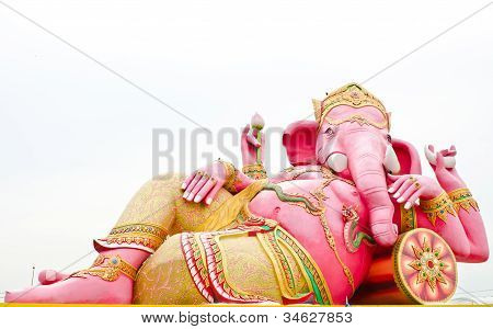 Růžový Ganesha socha