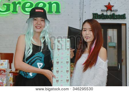 Bangkok,thailand,21 Dec 2019,
Office Employees Celebrate The New Year Party By Wearing A Sports Dres