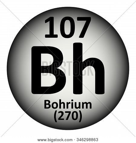 Periodic Table Element Bohrium Icon On White Background. Vector Illustration.