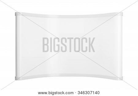Promotion Counter Mockup. Realistic Vector Pop Up Stand. Trade Exhibition Point Of Sale.