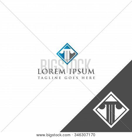 Pillar Vector Icon. Law Office Logo Template