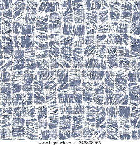 Indigo Cyanotype Dyed Effect Worn Navy Pattern