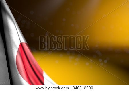 Nice Feast Flag 3d Illustration
 - Illustration Of Japan Flag Hanging Diagonal On Yellow With Select