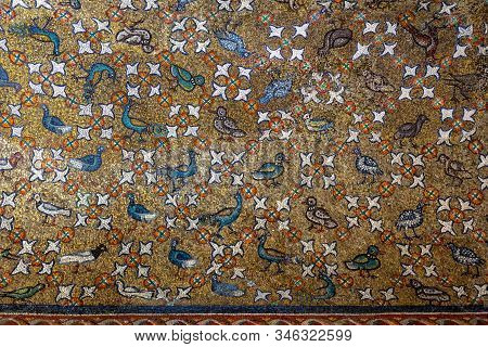 Ravenna, Italy - Sept 11, 2019:  Mosaics Of The Chapel Of Sant Andrea Or Archiepiscopal Chapel  In R