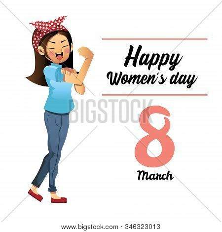 We Can Do It Cute Cartoon Character. Fullbody