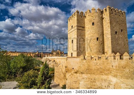Calahorra Tower, Torre De La Calahorra In Cordoba, Spain. A Fortified Gate Built During The Late 12t