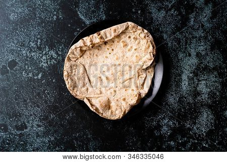 Indian Flat Bread Chappati Folded Style Lavash Ready To Eat Flatbread.