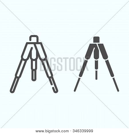 Tripod Line And Solid Icon. Tripod Without Camera Vector Illustration Isolated On White. Camera Trip