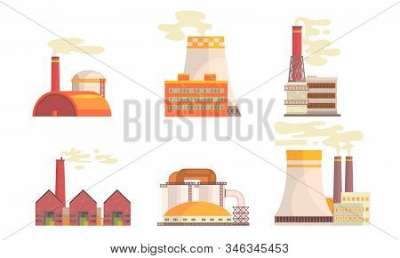 Modern Power Plants Collection, Hydrothermal, Refinery, Gas Power Station Industrial Factory Buildin