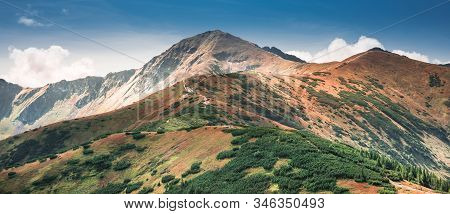 Panorama Of Tatra Mountains With Visible Path Leading To Wolowiec Summit