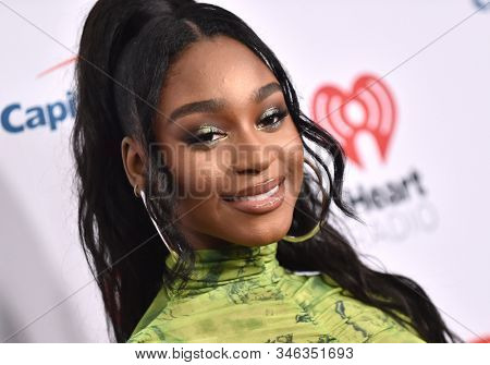 LOS ANGELES - DEC 06:  Normani Kordei arrives for the KIIS FM Jingle Ball 2019 on December 06, 2019 in Los Angeles, CA                