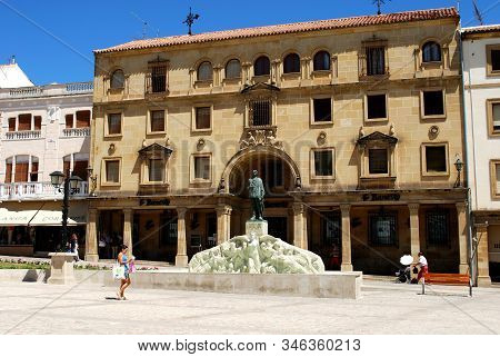 Ubeda, Spain - July 28, 2008 - Fountain In The Plaza De Andalucia, Ubeda, Andalucia, Spain - July 28