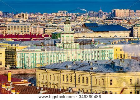Panoramic View From The Roof Of St. Isaac's Cathedral. Saint Petersburg. Russia.