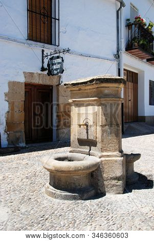 Ubeda, Spain - July 28, 2008 - Drinking Fountain In The Plaza Santa Lucia, Ubeda, Andalucia, Spain -