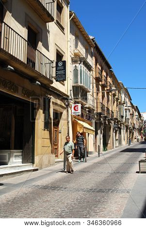 Ubeda, Spain - July 28, 2008 - Old Town Shopping Street, Ubeda, Andalucia, Spain - July 28, 2008