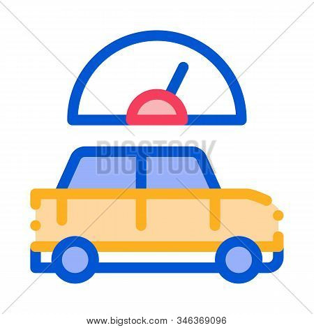 Car Speedometer Icon Vector. Outline Car Speedometer Sign. Isolated Contour Symbol Illustration