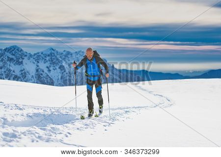 Ski De Randonnée On The Alps Plateau