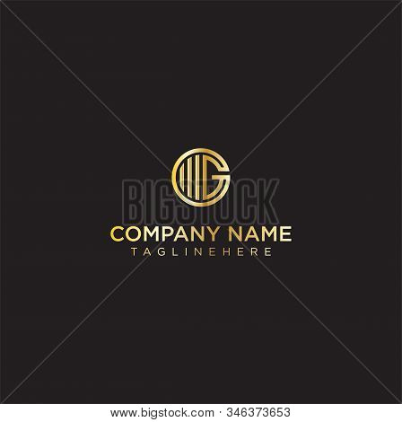 Letter M G Luxury Business Circle Badge Template Logo Icon Stock