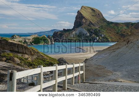 Castle Point Lighthouse In Wairarapa, New Zealand