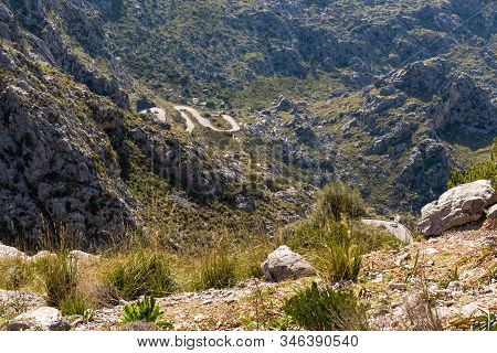 Coll Dels Reis - Mountain Pass Located On The Northwest Coast Of The Spanish Balearic Island Of Majo