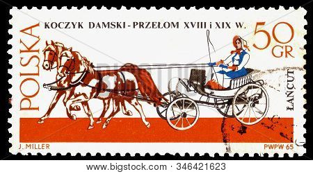 Poland - Circa 1965: A Stamp Printed In Poland Shows Ladies Chaise Xviii Xix, Circa 1965